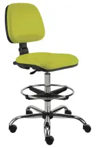 ELLA - S židle provozní, kříž chrom, koženka AN 079 - koženka citrónově zelená