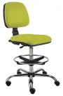ELLA - S židle provozní, kříž chrom, koženka AN 079 - koženka citrónově zelená