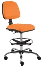 ELLA - S židle provozní, kříž chrom, koženka AN 030 - koženka oranžová