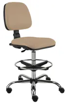 ELLA - S židle provozní, kříž chrom, koženka AN 096 - koženka béžová