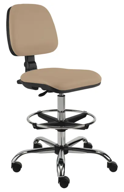 ELLA - S židle provozní, kříž chrom, koženka AN 096 - koženka béžová