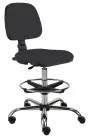 ELLA - V židle provozní, kříž chrom, látka SUE S 1 - látka černá