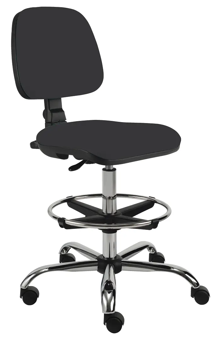 ELLA - V židle provozní, kříž chrom, látka SUE S 1 - látka černá