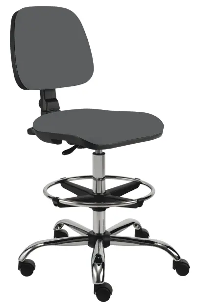 ELLA - V židle provozní, kříž chrom, látka SUE S 24 - látka tmavě šedá