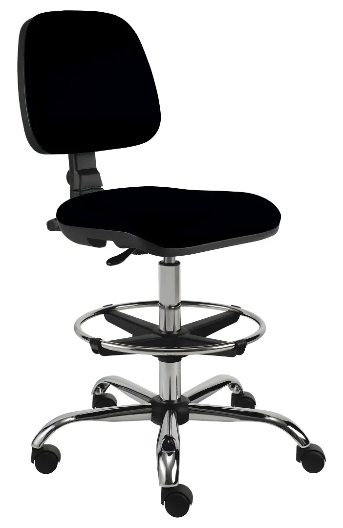 ELLA - V židle provozní, kříž chrom, látka BONDAI BN7 (8033) - látka černá