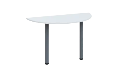 EJC 2 - 120 přístavba jednací, kovová podnož stříbrná, deska 25 mm, široká 1200 mm, bílá