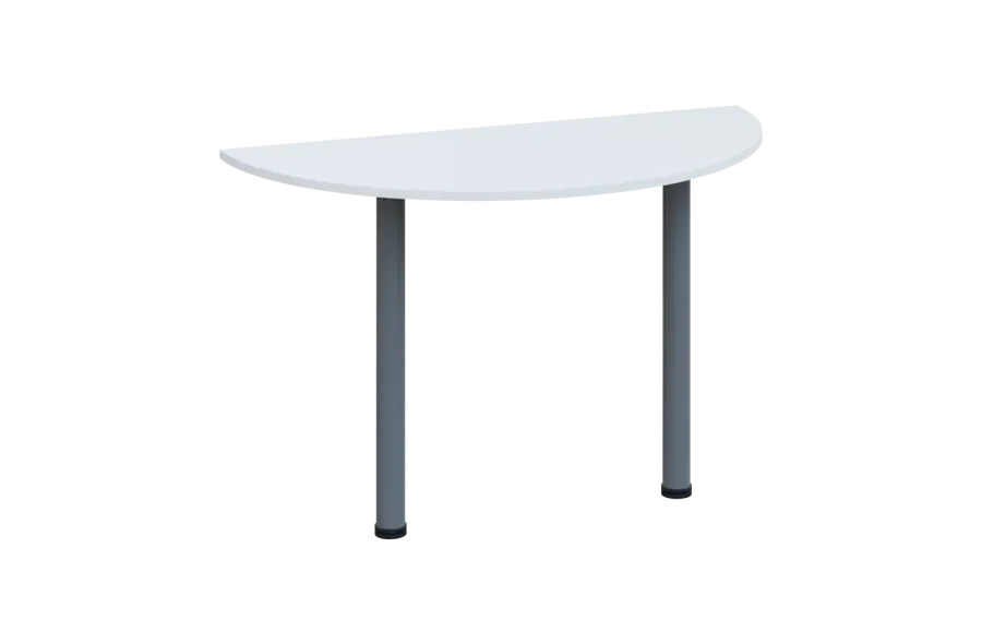 EJC 2 - 120 přístavba jednací, kovová podnož stříbrná, deska 25 mm, široká 1200 mm, bílá