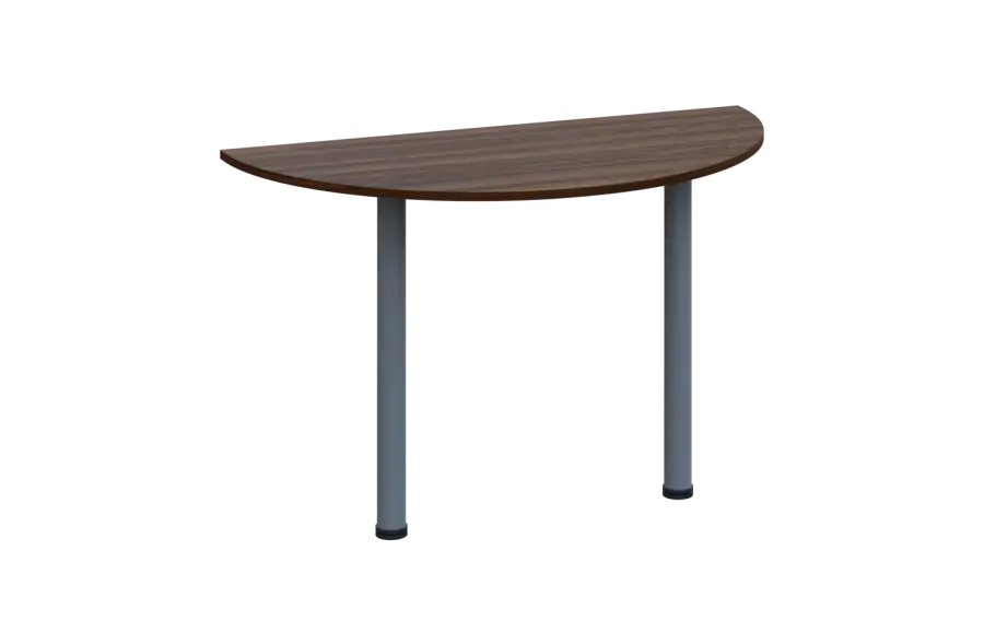 EJC 2 - 120 přístavba jednací, kovová podnož stříbrná, deska 25 mm, široká 1200 mm, ořech královský