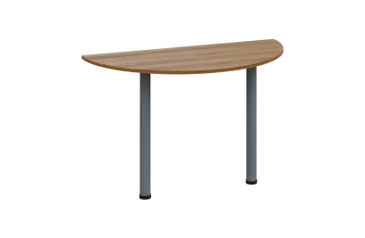 EJC 2 - 120 přístavba jednací, kovová podnož stříbrná, deska 25 mm, široká 1200 mm, ořech světlý