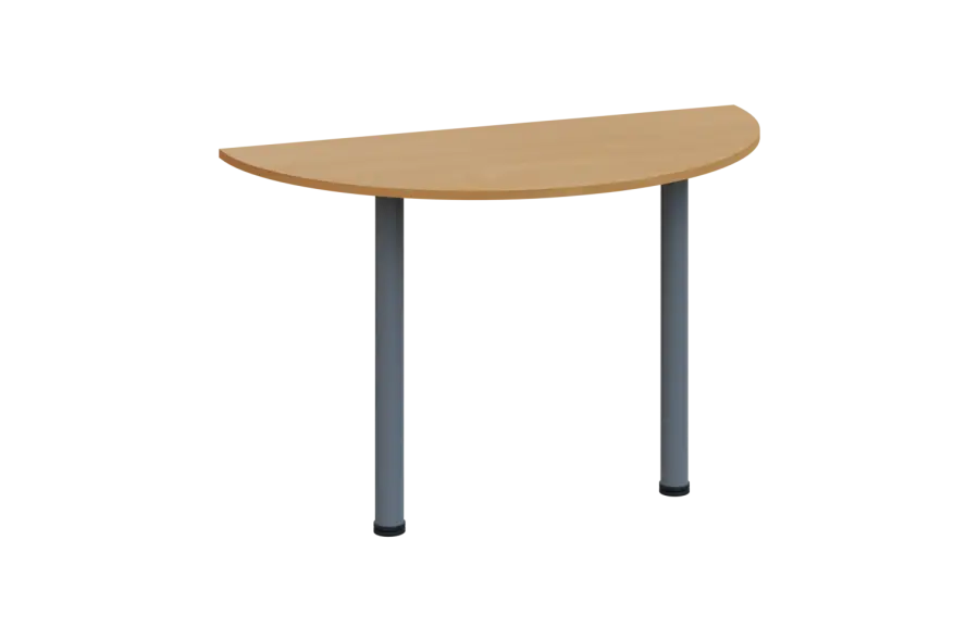 EJC 2 - 120 přístavba jednací, kovová podnož stříbrná, deska 25 mm, široká 1200 mm, buk Royal