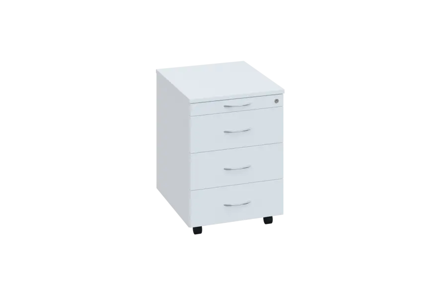 EKC 1 - 01 kontejner pojízd., deska 18 mm, c. zám. lamino - bílá