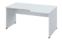 ERL 28 - 166 stůl kancelářský, rohový, pravý, dřevěná podnož, deska 25 mm, široký 1600 mm, bílá