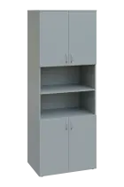 EN 6 - 84DN skříň 4-dveřová/otevřená, široká lamino - šedá