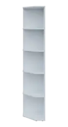 OZV 5 - 4 kancelářská skříň rohová, levá, 1800x400x400, bílá