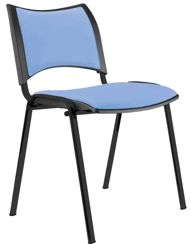 KATHARINA židle konferenční, kostra černá, koženka AN - 061 blankytně modrá