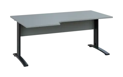 ORK 28 - 186 stůl kancelářský, rohový, levý, kovová podnož černá, deska 25 mm, široký 1800 mm, šedá ORK 28 - 186 stůl kancelářský, rohový, levý, kovová podnož černá, deska 25 mm, široký 1800 mm, šedá