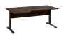 ORK 28 - 186 stůl kancelářský, rohový, levý, kovová podnož černá, deska 25 mm, široký 1800 mm, ořech královský