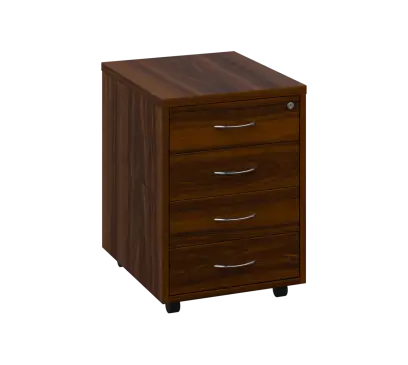 OKC - V1 kontejner pojízdný, 4-zásuvkový, deska 25 mm, centrální zámek, ořech královský