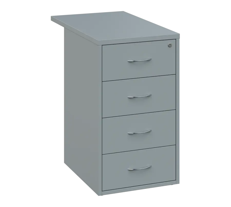 OKC - 8V kontejner přístavný, 4-zásuvkový, deska 25 mm, centrální zámek, šedá