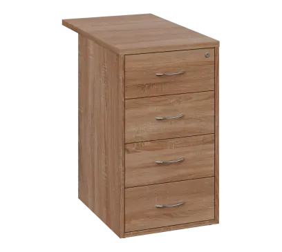 OKC - 8V kontejner přístavný, 4-zásuvkový, deska 25 mm, centrální zámek, dub bardolino