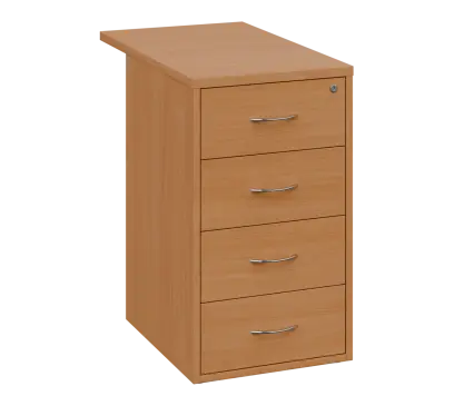 OKC - 8V kontejner přístavný, 4-zásuvkový, deska 25 mm, centrální zámek, buk royal