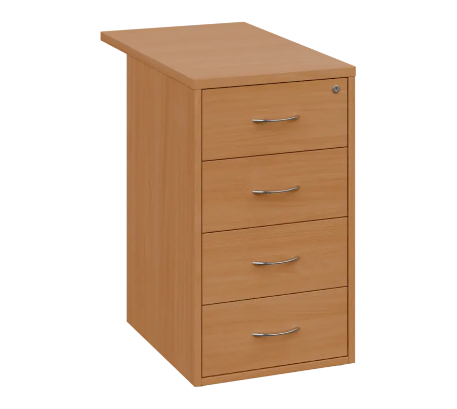 OKC - 8V kontejner přístavný, 4-zásuvkový, deska 25 mm, centrální zámek, buk royal