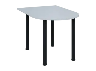 OJV 28 - 12 přístavba jednací, kovová podnož černá, síla desky 25 mm, široká 1200 mm, bílá