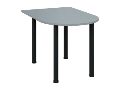 OJV 28 - 12 přístavba jednací, kovová podnož černá, síla desky 25 mm, široká 1200 mm, šedá