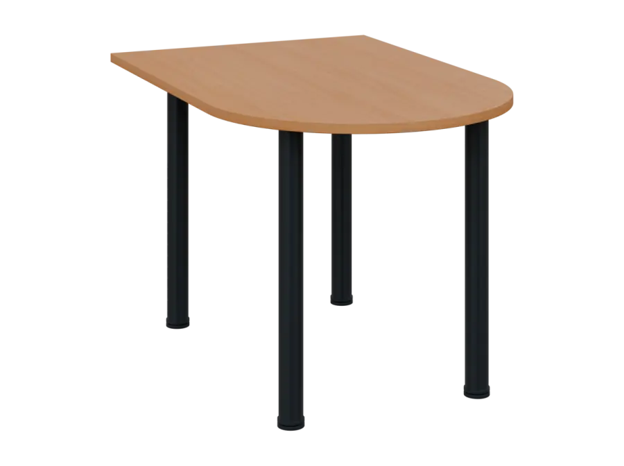 OJV 28 - 12 přístavba jednací, kovová podnož černá, síla desky 25 mm, široká 1200 mm, buk royal