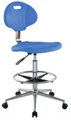 PUR COLOR 04 židle laboratorní, kolečka na měkké podlahy, modrá