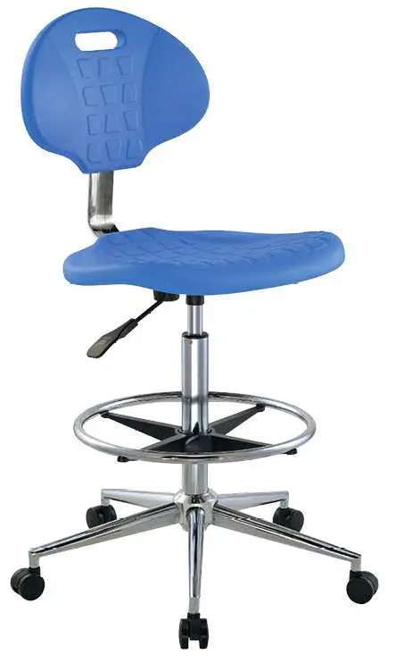 PUR COLOR 04 židle laboratorní, kolečka na měkké podlahy, modrá