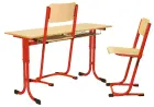 ARTUR 2, lavice 2-místná, velikost 3 - 7, koš RAL 3002 - červená