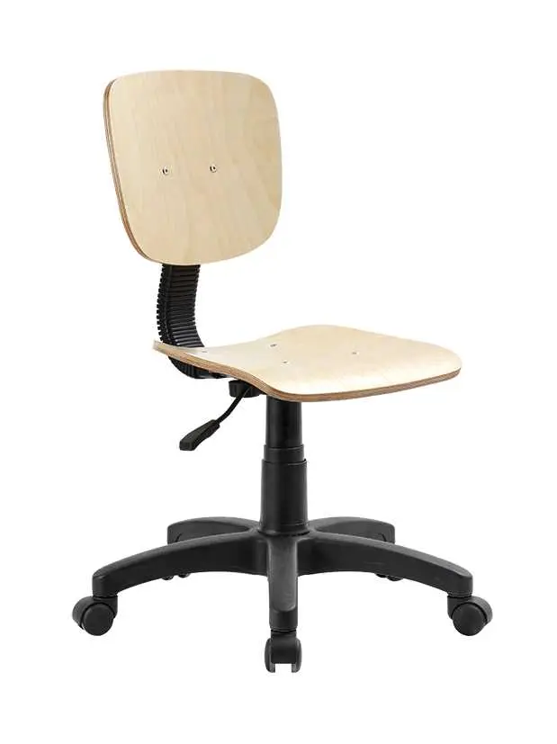 WOOD 01 TK židle, kříž nylon, sedák+opěrák dřevo, tvrdá kolečka