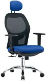 LUCAS LUX židle kancelářská, sedák + podhlavník modrá