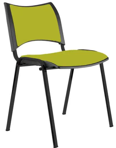 KATHARINA židle konferenční, kostra černá,  koženka AN - 079 citrónově zelená