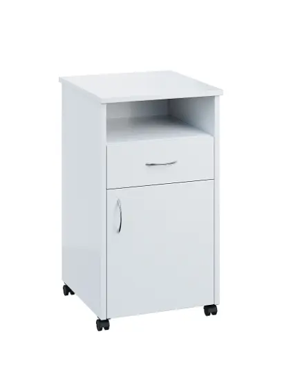 NSL - 13 HPL stolek noční k lůžku, pravostranný, lamino - bílá