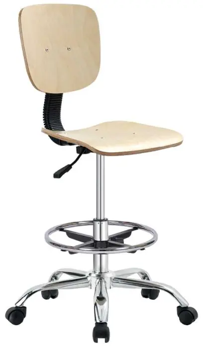 WOOD 02 CR TK židle, kříž chrom, sedák+opěrák dřevo, tvrdá kolečka