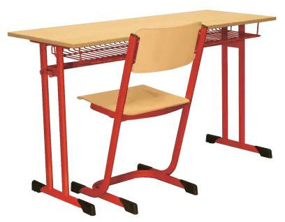 ŠTĚPÁN 2, lavice 2-místná pevná, velikost 2, koš RAL 3002 - červená