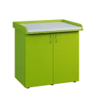 PP - 105 pult přebalovací s matrací, 2-dveřový lamino - jarní zeleň, koženka bílá BA-1