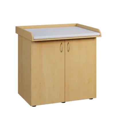 PP - 105 pult přebalovací s matrací, 2-dveřový lamino - javor horský, koženka bílá BA-1