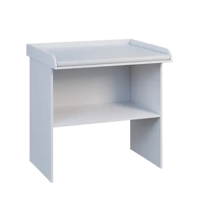 PP - 108 pult přebalovací s matrací, odkládací police lamino - bílá, koženka bílá BA-1