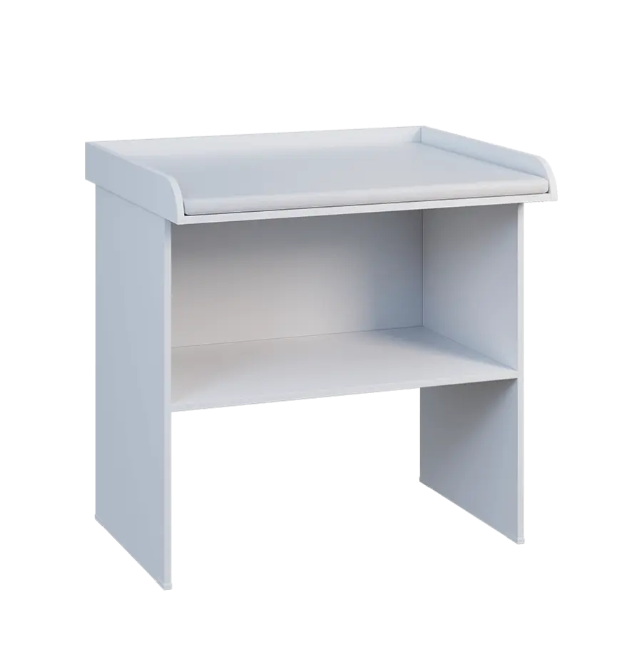 PP - 108 pult přebalovací s matrací, odkládací police lamino - bílá, koženka bílá BA-1