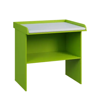 PP - 108 pult přebalovací s matrací, odkládací police lamino - jarní zeleň, koženka bílá BA-1