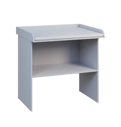 PP - 108 pult přebalovací s matrací, odkládací police lamino - šedá, koženka bílá BA-1