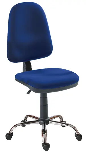 1080/MEK CR židle kancelářská, kříž chrom, látka BO BONDAI BN18 (6071) - látka modrá