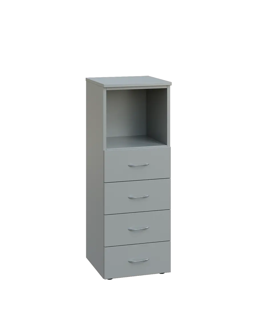 ENP 3 - 44ZN kancelářská skříň, 4-zásuvková/nika, 1100x400x400, šedá