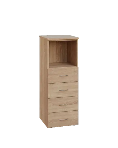 ENP 3 - 44ZN kancelářská skříň, 4-zásuvková/nika, 1100x400x400, dub bardolino