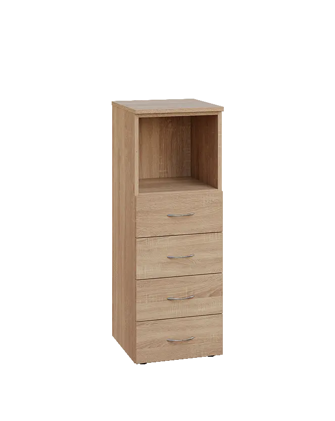 ENP 3 - 44ZN kancelářská skříň, 4-zásuvková/nika, 1100x400x400, dub bardolino