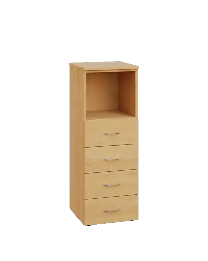 ENP 3 - 44ZN kancelářská skříň, 4-zásuvková/nika, 1100x400x400, javor horský