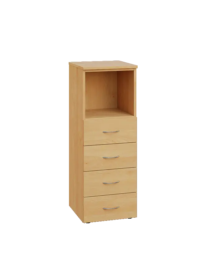 ENP 3 - 44ZN kancelářská skříň, 4-zásuvková/nika, 1100x400x400, javor horský